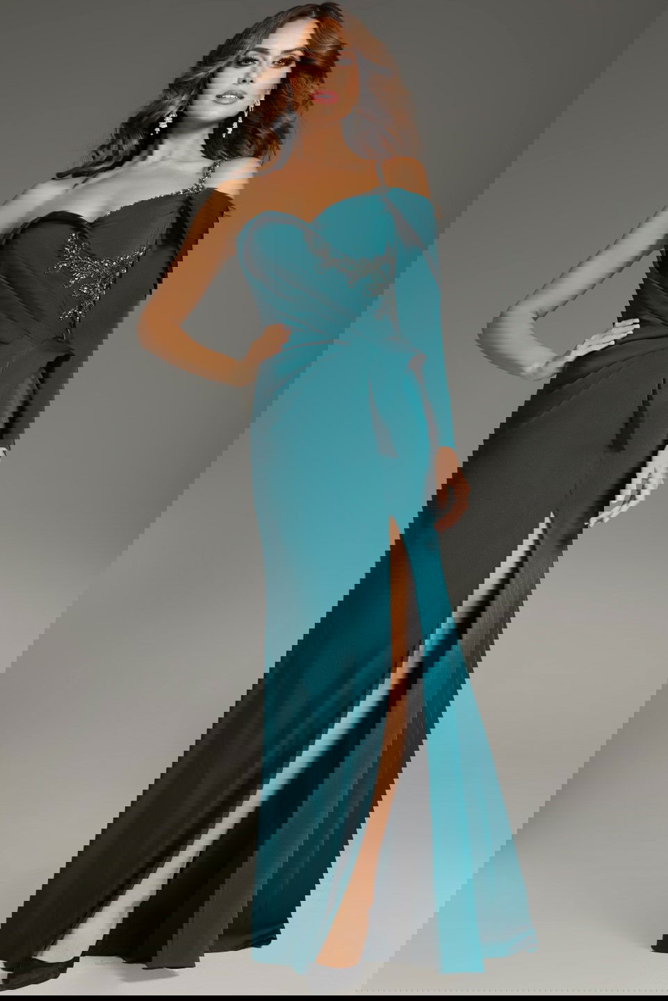 Jovani -37566 Sweetheart One-Shoulder Prom Gown