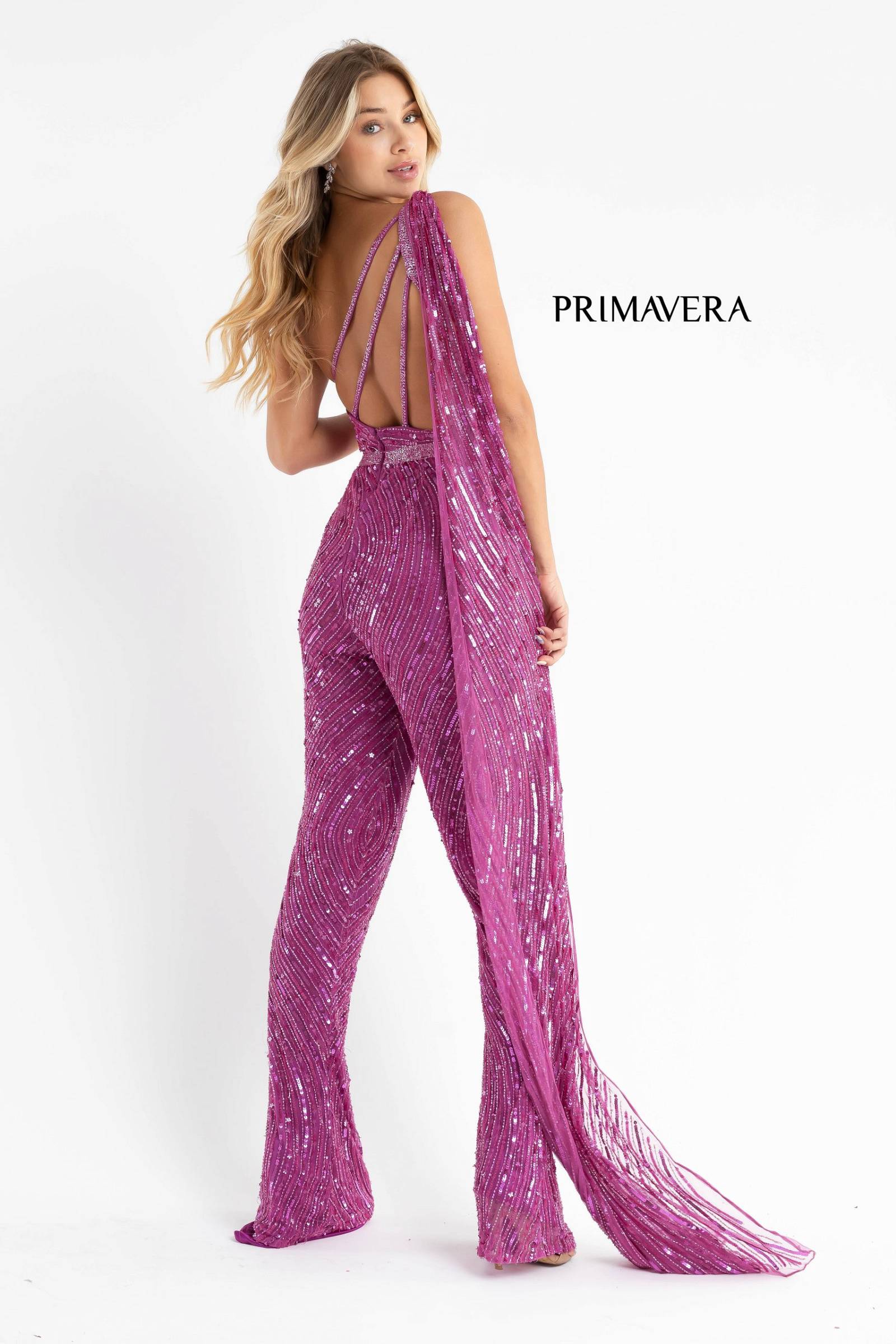 Sequined One Shoulder Jumpsuit Prom Dress By Primavera Couture -3776