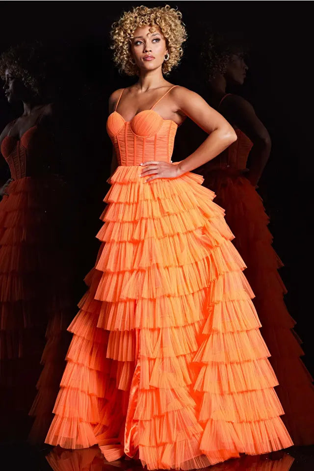 Jovani -38277 Sweetheart Layered Prom Ball Gown