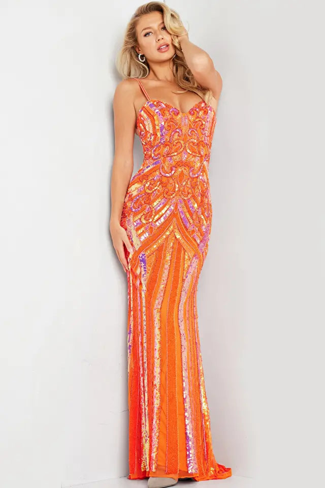 Jovani -38300B Sequin Embellished Prom Sheath Dress