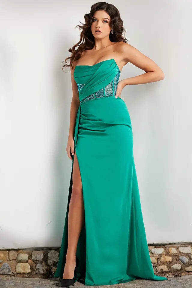 Jovani -38330 Embellished Corset Bodice Prom Sheath Dress