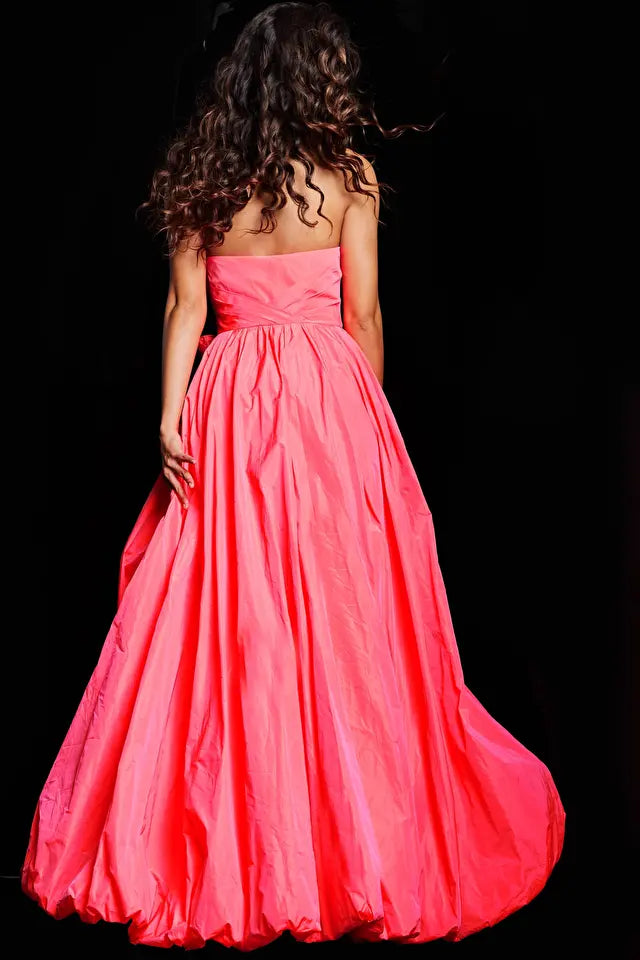 Jovani -38382 Pleated Bodice Strapless A-Line Prom Dress