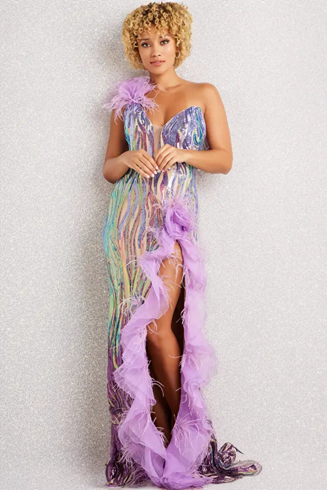 Jovani -38678 Embellished Prom Sheath Dress