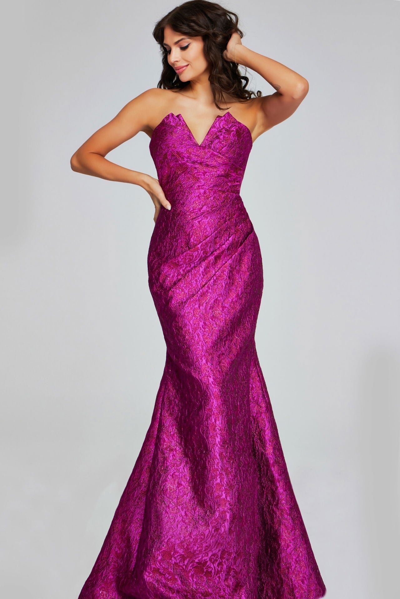 Jovani -39114B Strapless Off-Shoulder Mermaid Gown