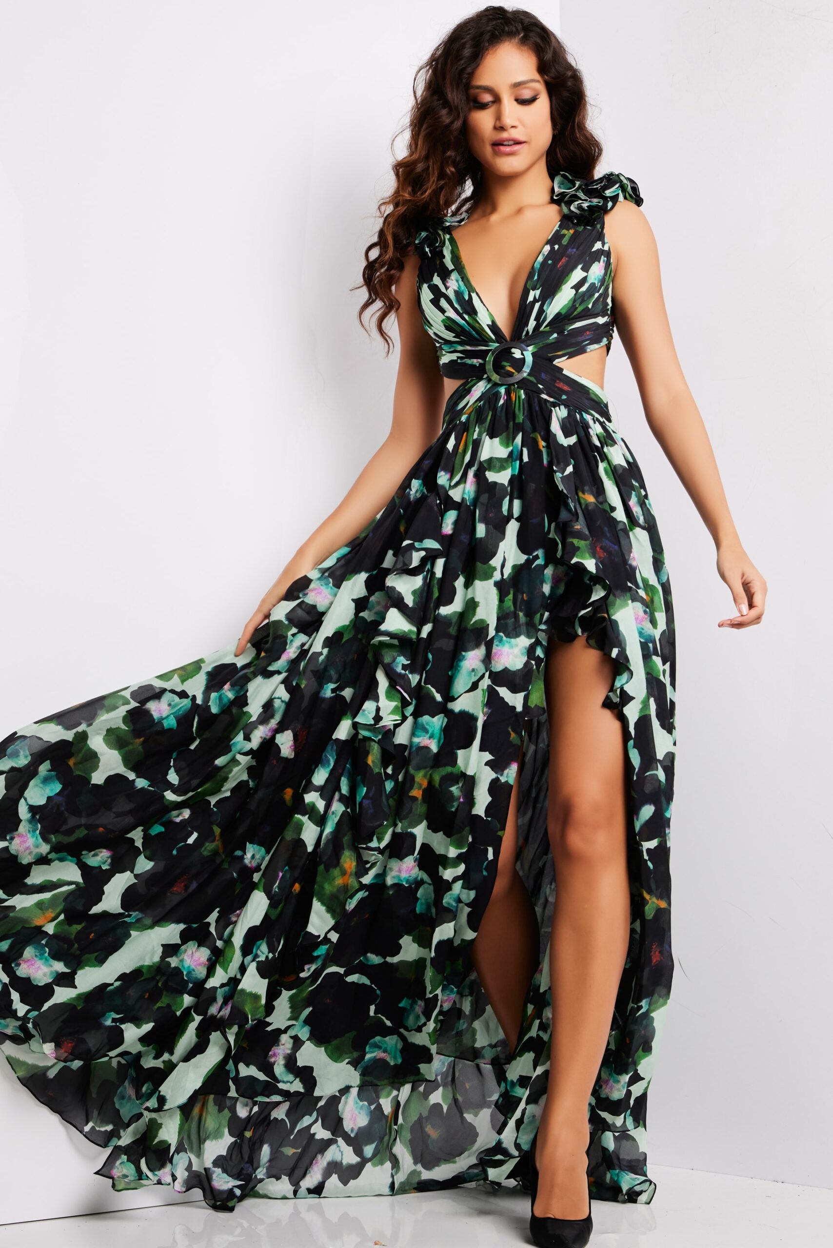 Jovani -39420 Multi Color Cut Out Long Dress
