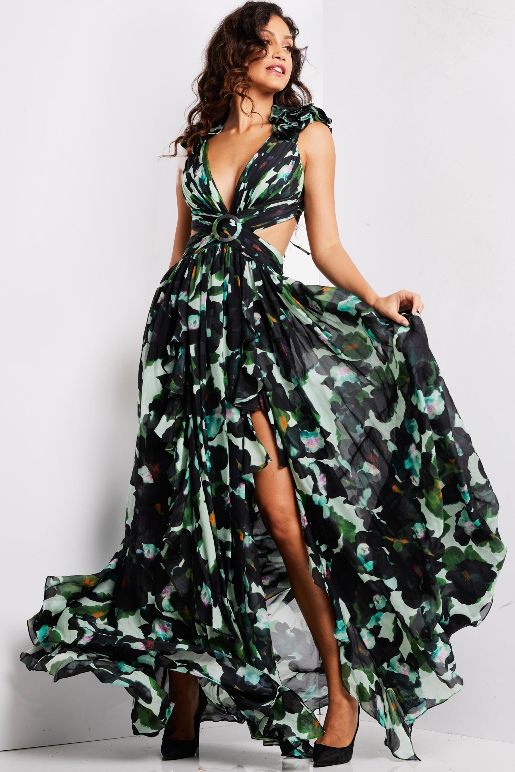 Jovani -39420 Multi Color Cut Out Long Dress