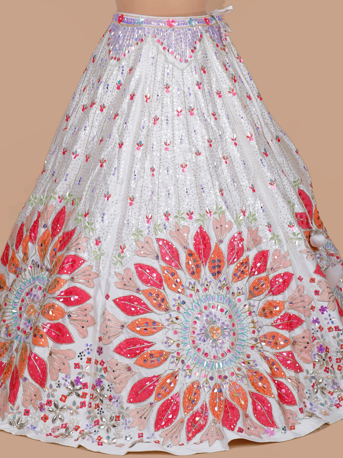 MyFashion KLS-2672 Rang-e-Noor Safed Raw Silk Aplique Luxe Lehenga