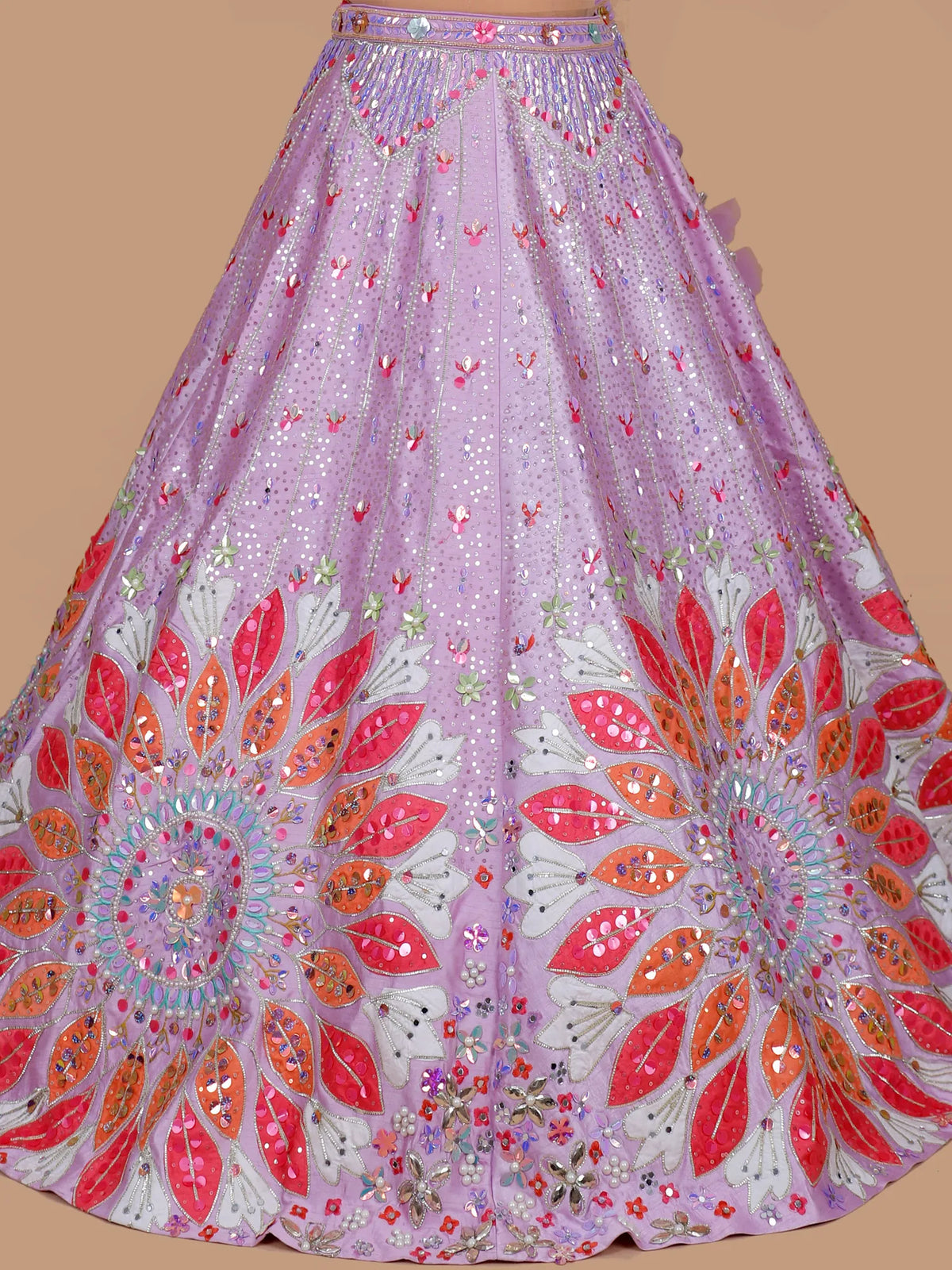 MyFashion KLS-2671 Silk Aplique Pearl Embellished Lehenga