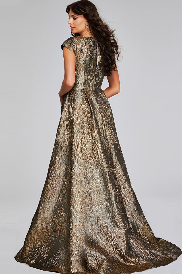 Jovani -40295B Square Neck Evening Dress