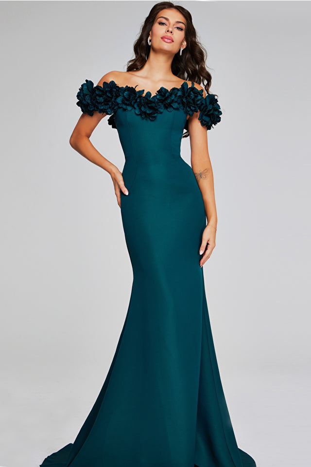 Jovani -40595B Off Shoulder Embellished Mermaid Dress
