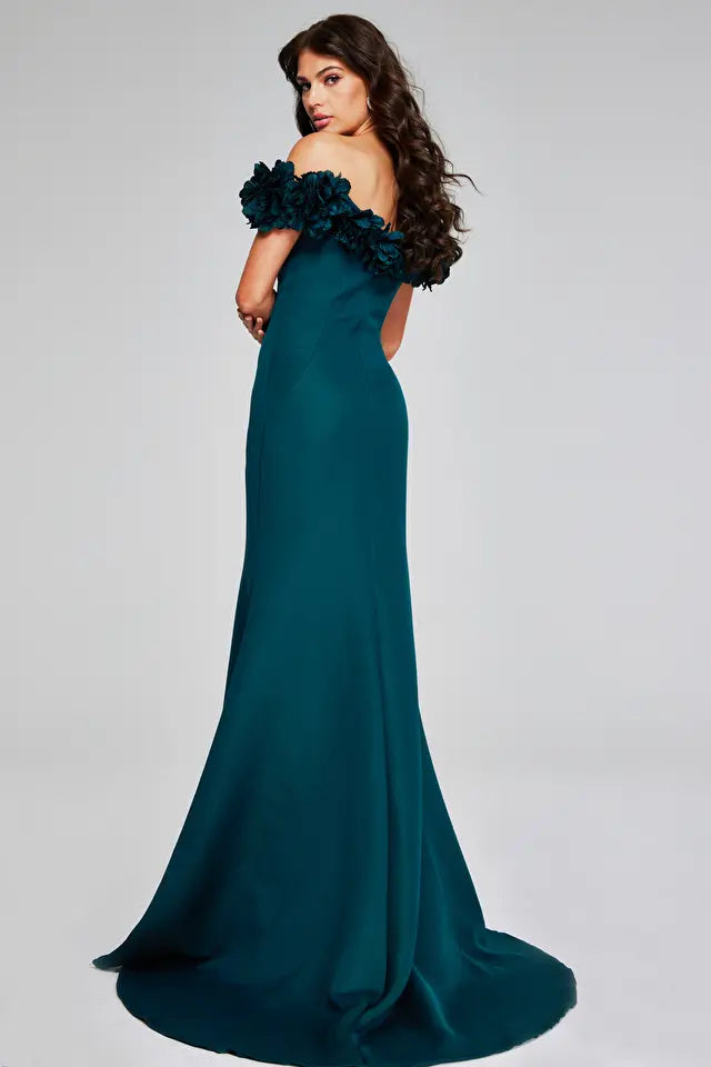 Jovani -40595B Off Shoulder Embellished Mermaid Dress