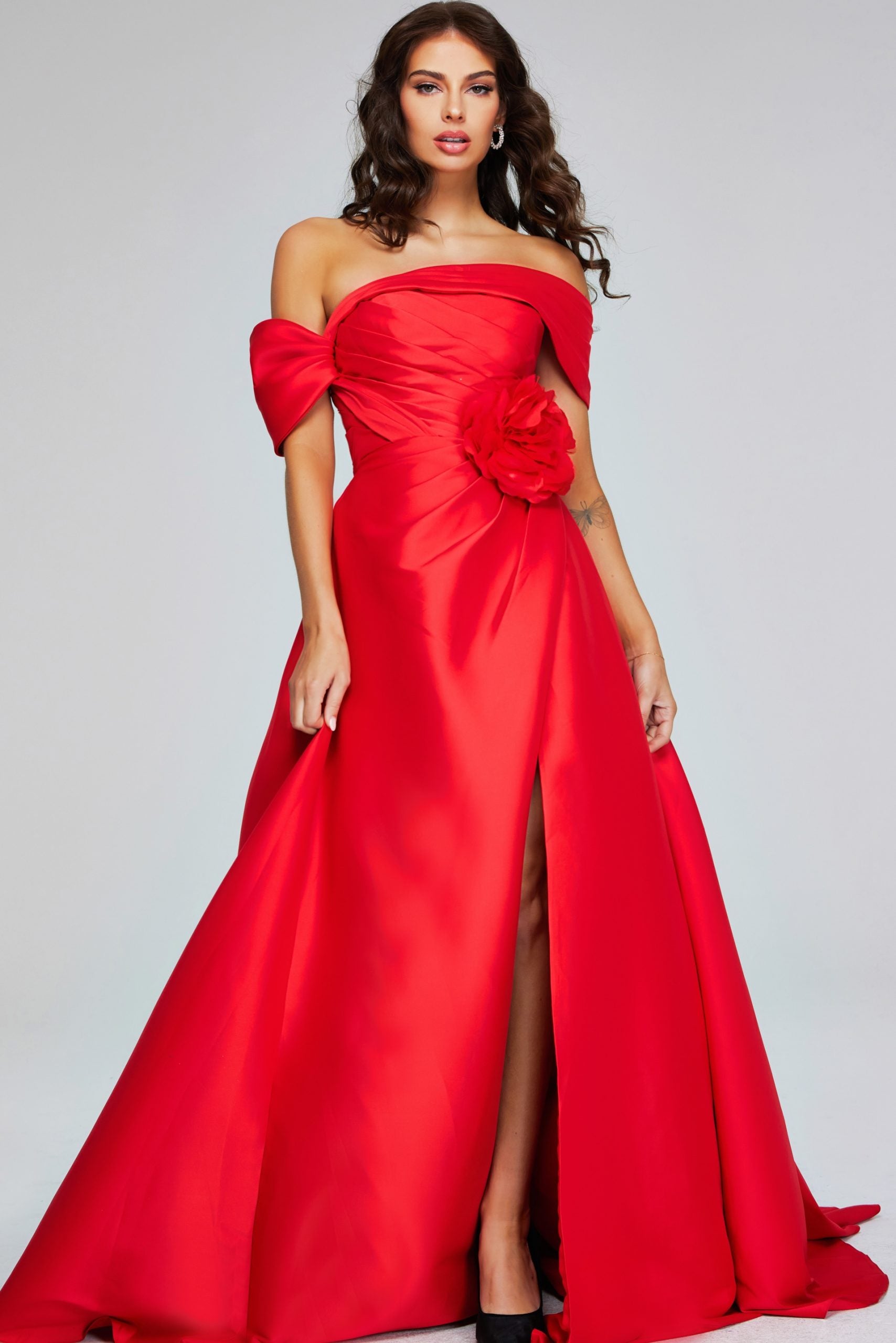 Jovani -40832 Off Shoulder A-Line Evening Gown