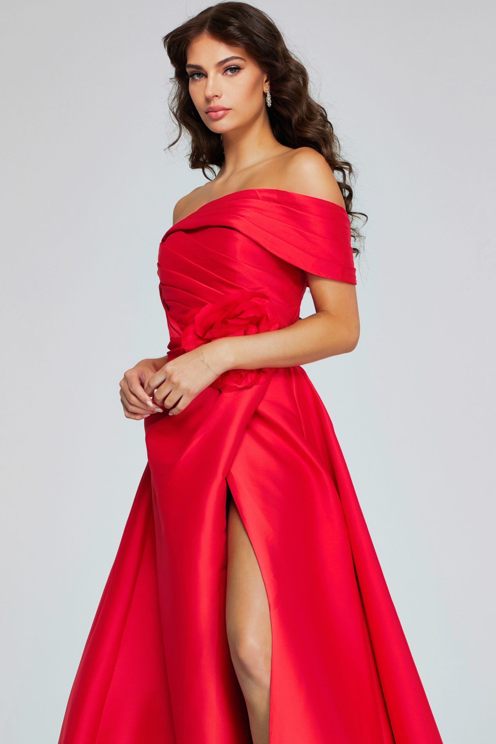 Jovani -40832 Off Shoulder A-Line Evening Gown