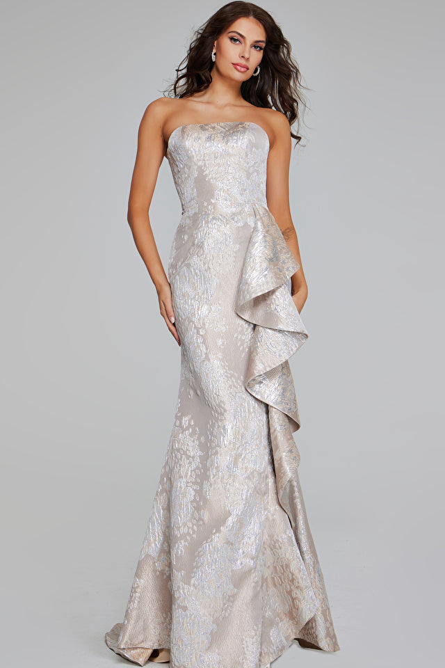 Jovani -42028B Strapless Ruffle Evening Dress