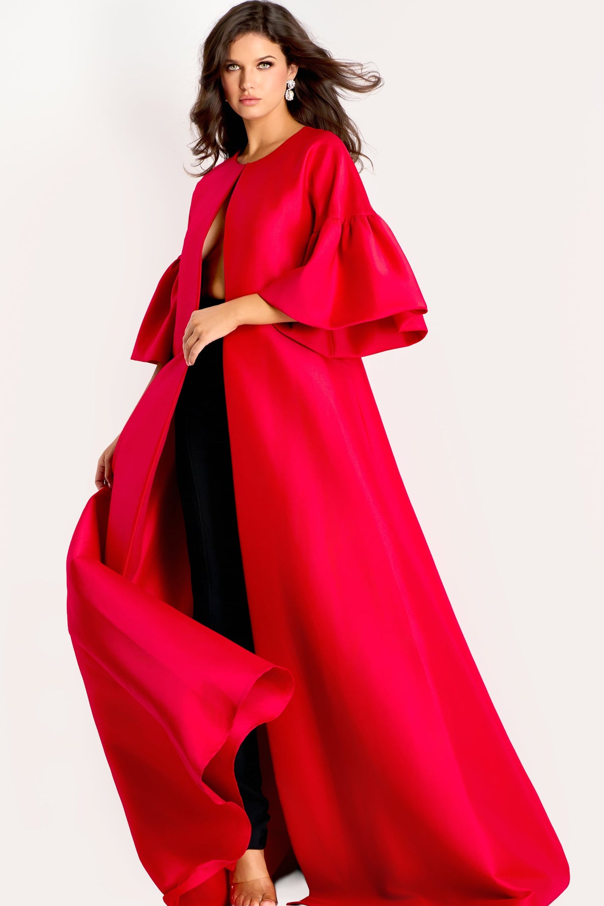 Jovani -42160 Dramatic Cape A-Line Evening Gown