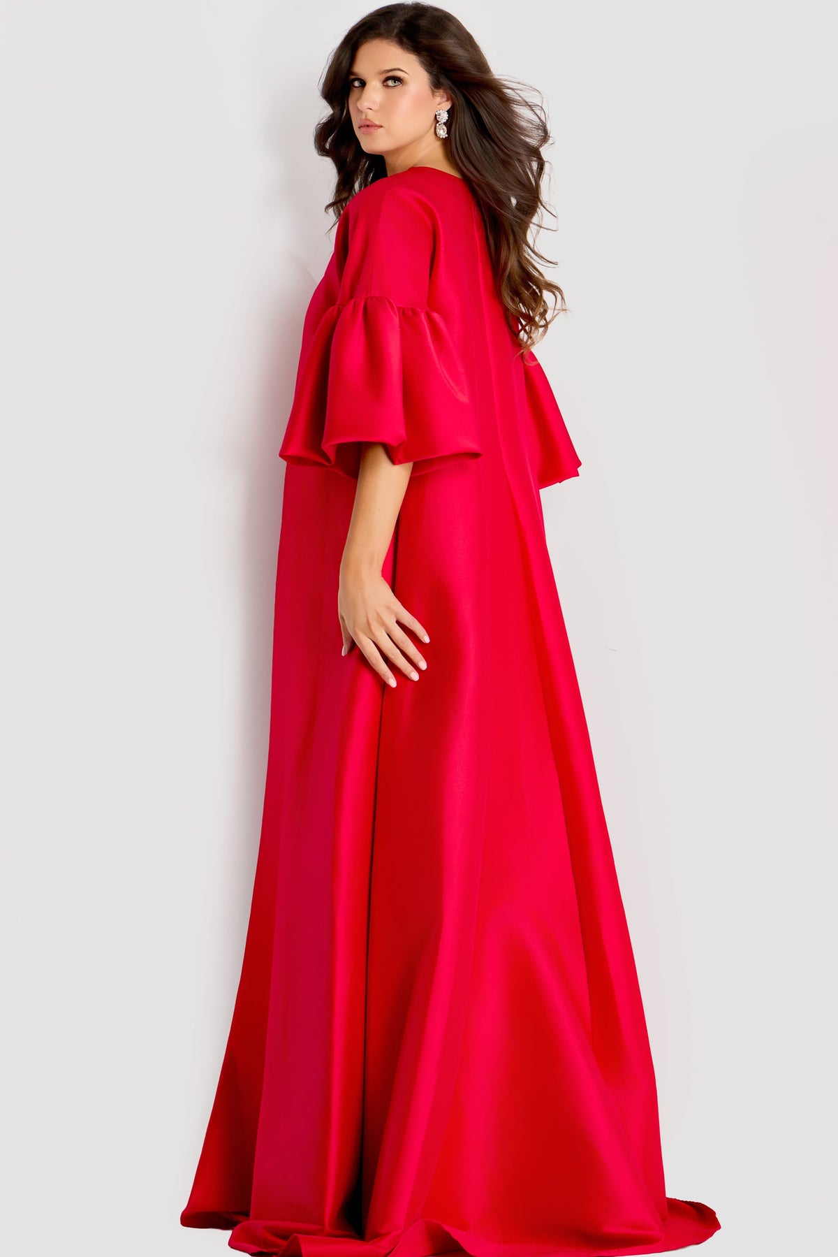 Jovani -42160 Dramatic Cape A-Line Evening Gown