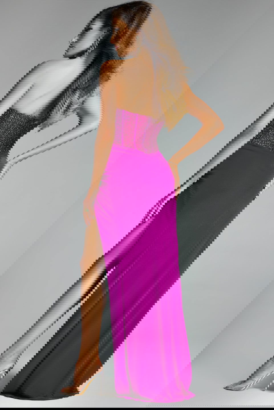 Jovani -42465 Beaded Strapless Corset Gown