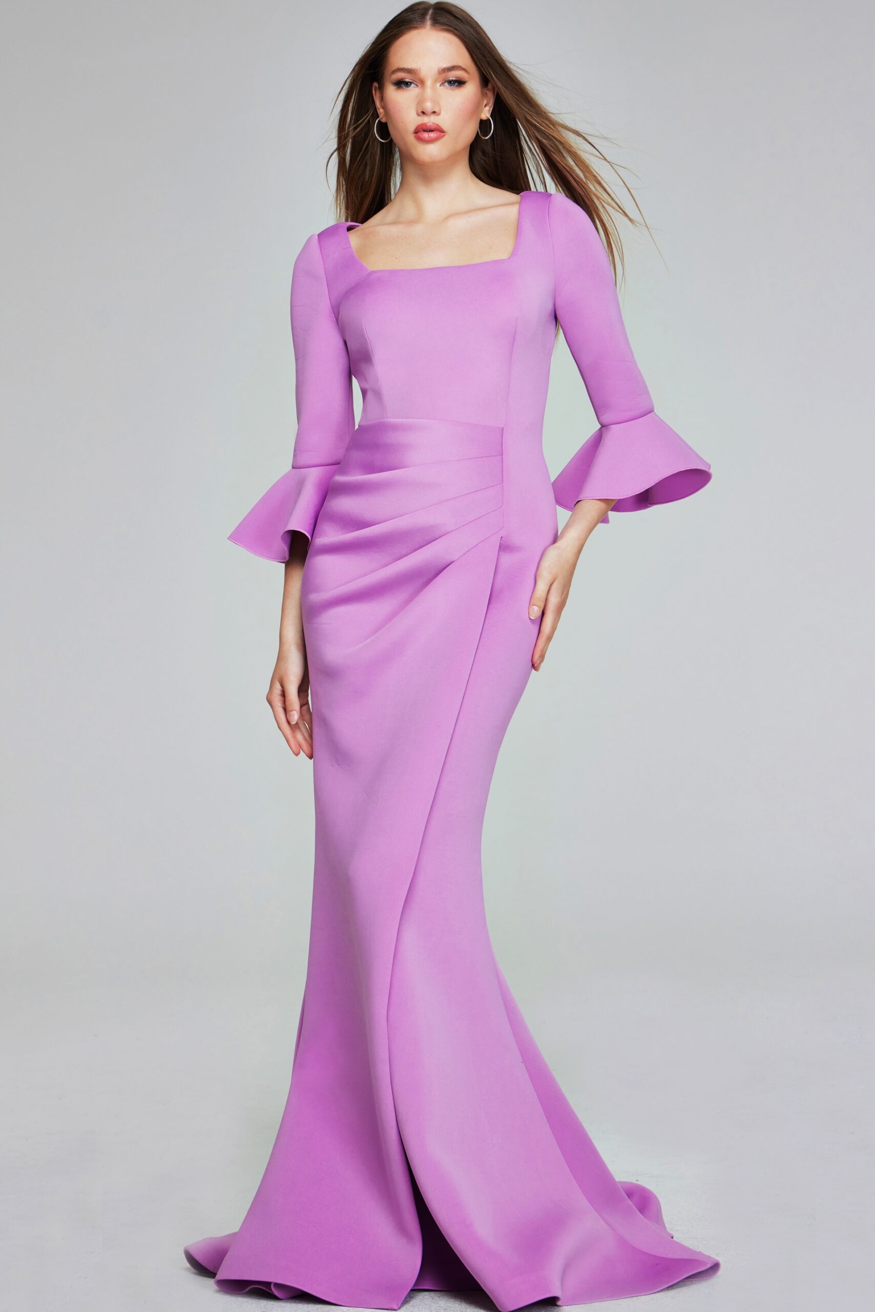 Jovani -42579B Elegant Lilac Bell Sleeve Evening  Gown