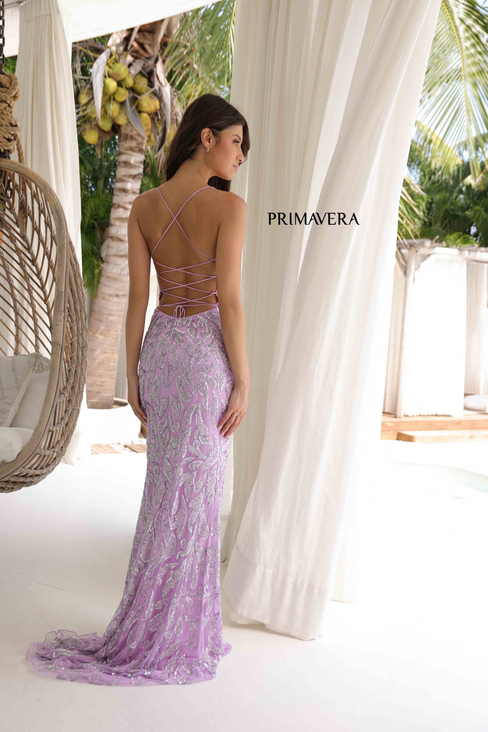 Primavera Couture -4312 Scoop Neck Sheath Prom Dress