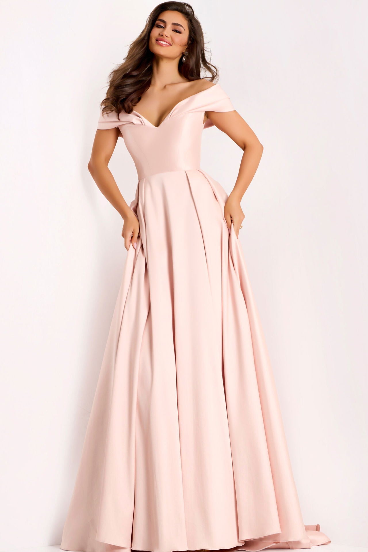 Jovani -43279B Evening Gown With Flowing Skirt