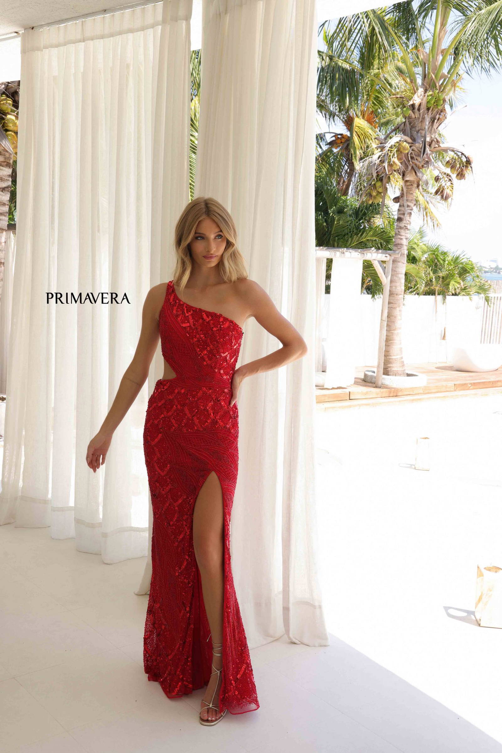 Primavera Couture -4329 One Shoulder Sheath Prom Dress