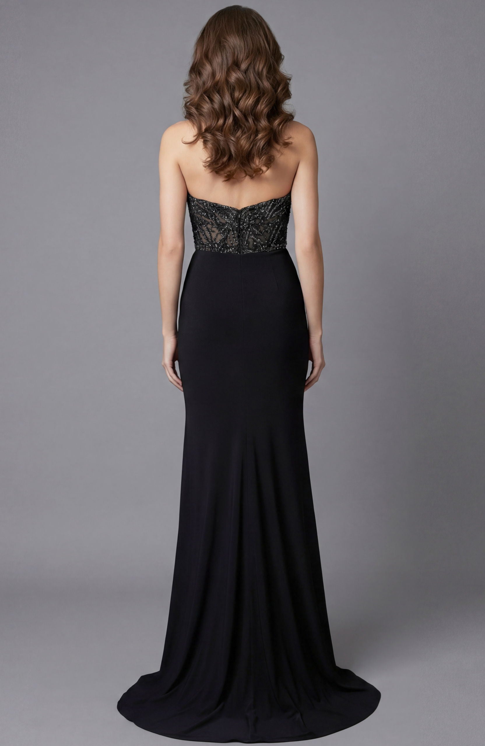 Jovani -43589 Strapless Beaded Sweetheart Sheath Gown