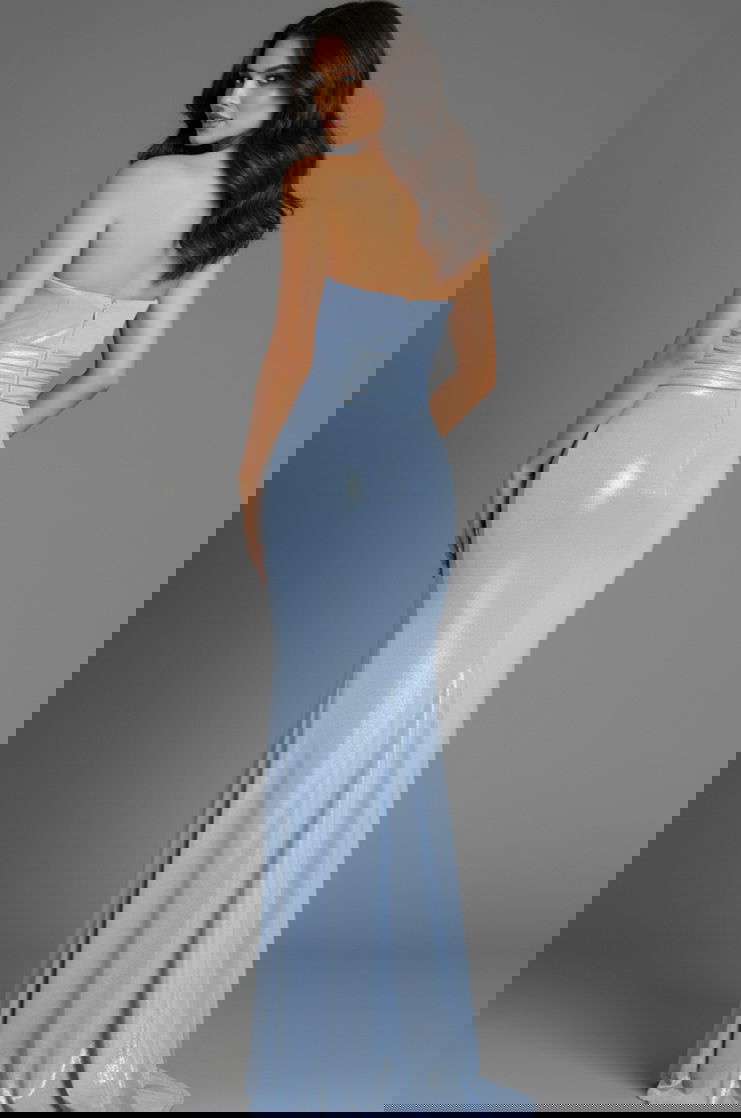 Jovani -43651 Metallic Sweetheart Sheath Gown