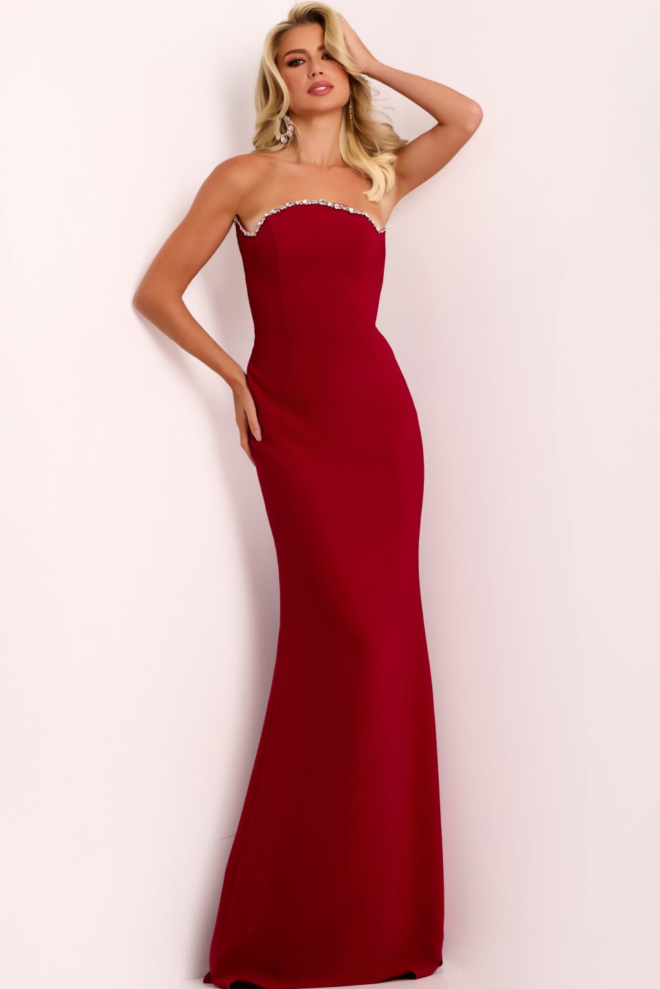 Jovani -44184 Elegant Cape Gown with Crystal Embellishments