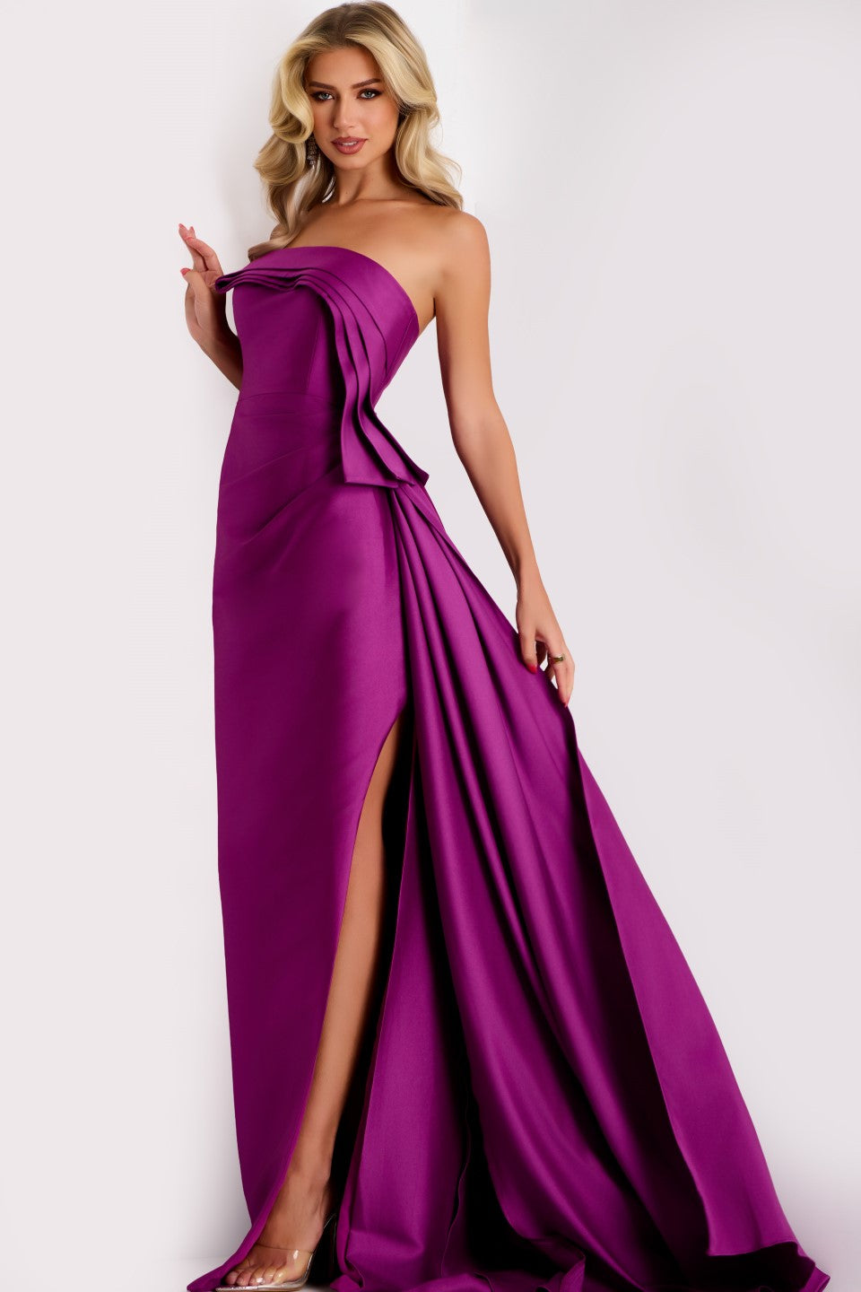 Jovani -44526 Strapless Ruffled Long Gown