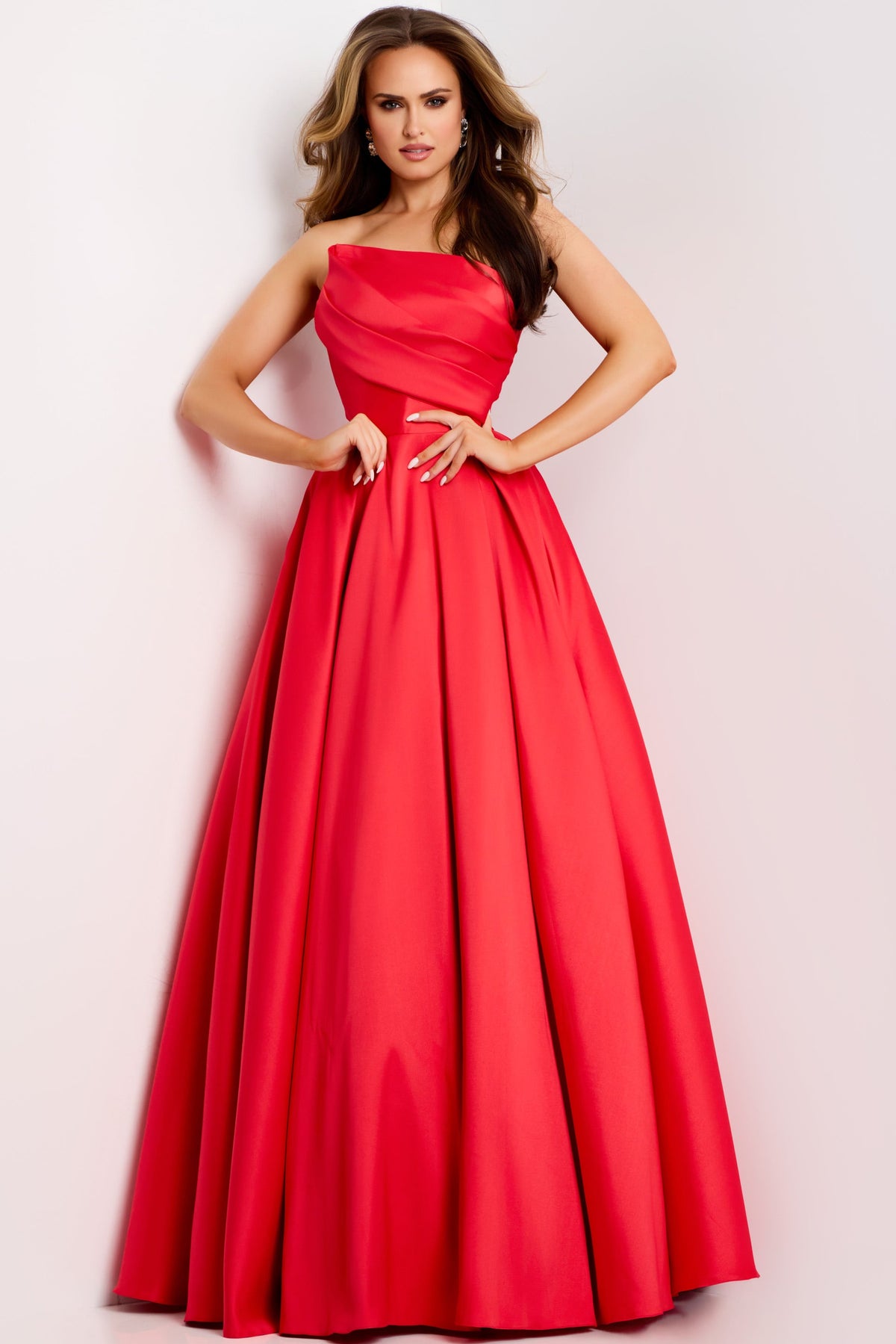 Jovani -44533B Strapless Satin Evening Ballgown