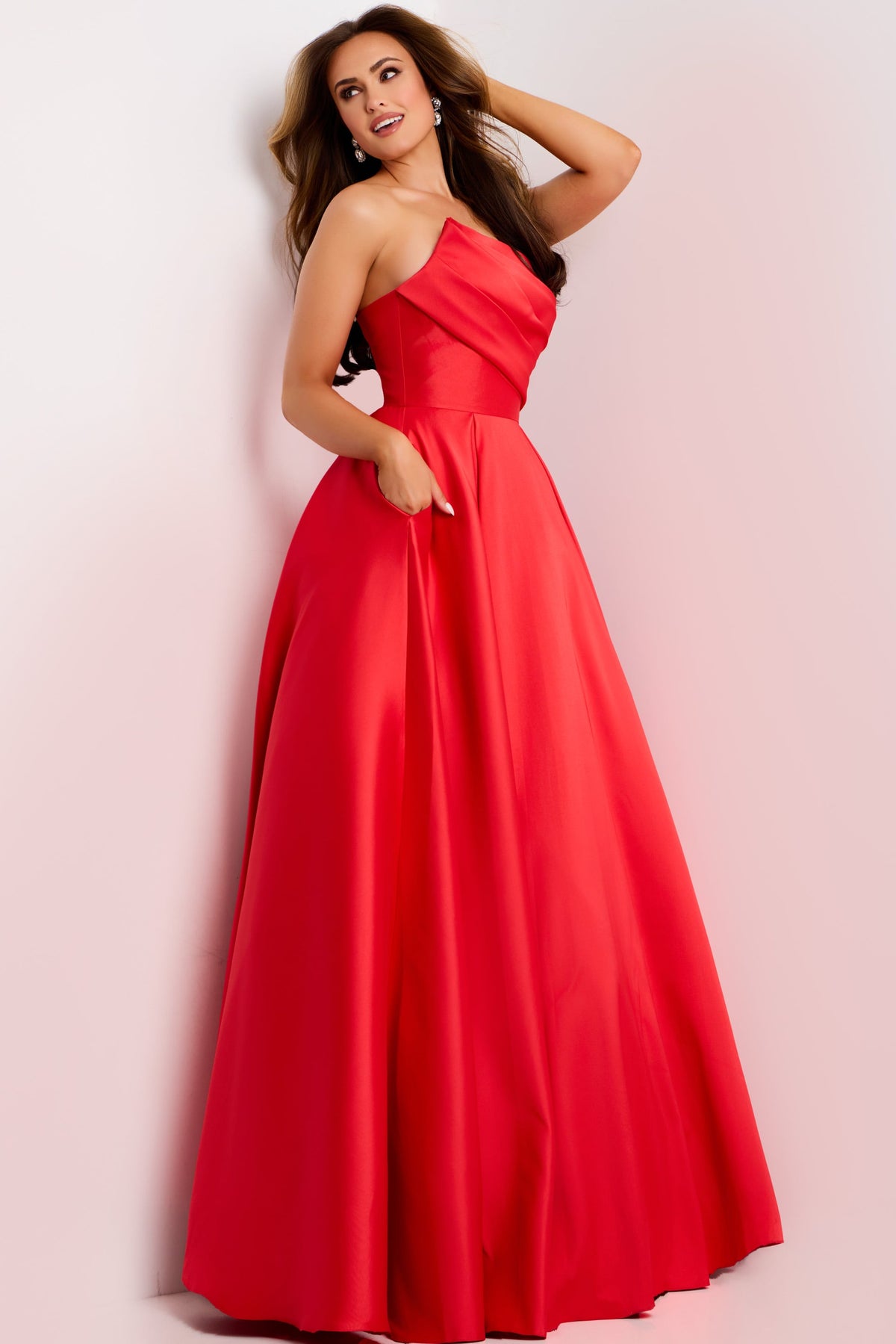 Jovani -44533B Strapless Satin Evening Ballgown