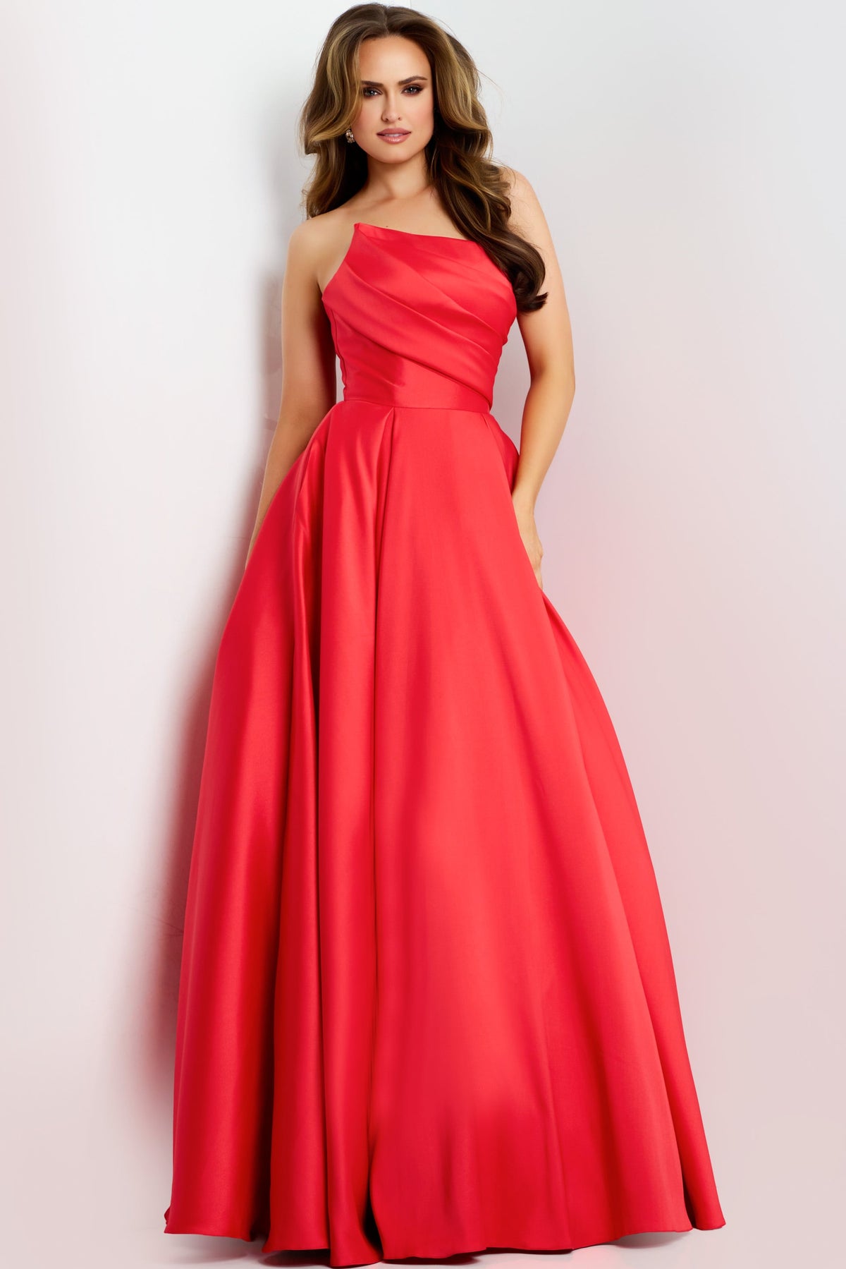 Jovani -44533B Strapless Satin Evening Ballgown