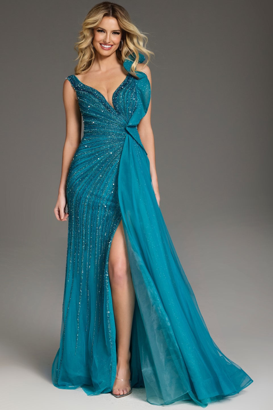 Jovani -44846 Elegant Floor-Length Evening Gown