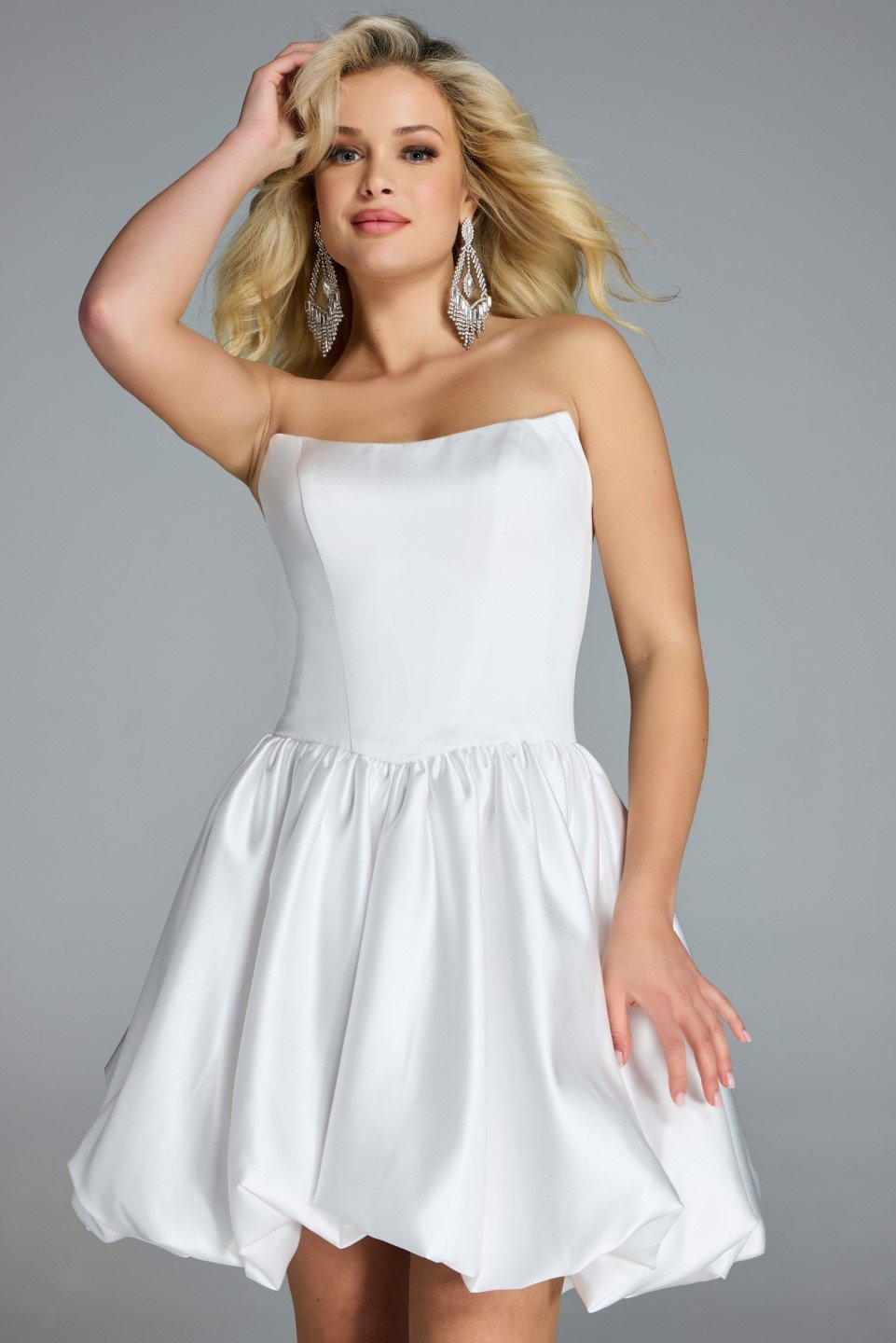 Jovani -45497 Strapless Bubble Skirt Cocktail Dress