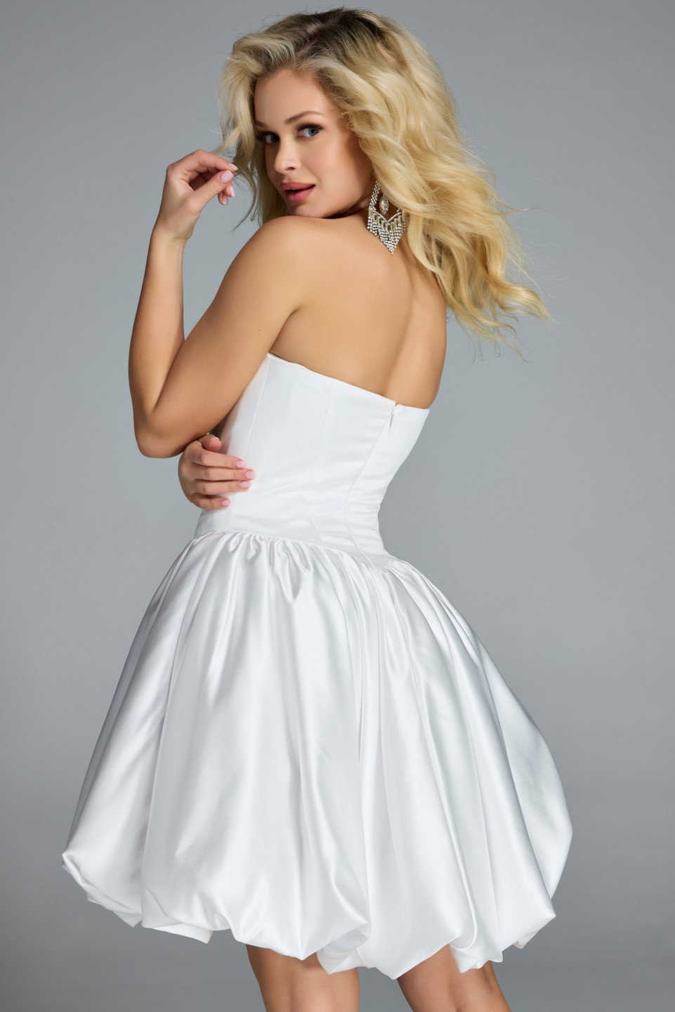 Jovani -45497 Strapless Bubble Skirt Cocktail Dress
