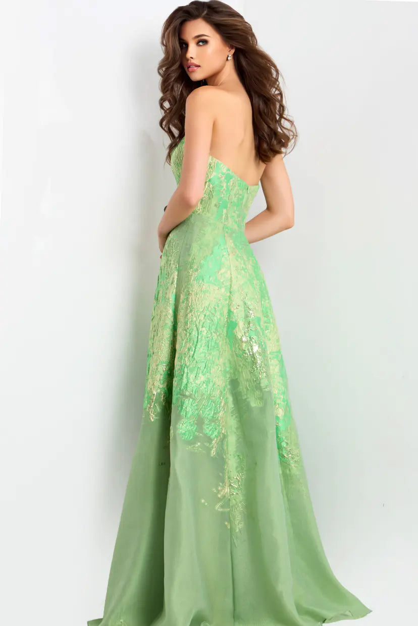 Jovani -46260 Strapless Metallic A-Line Gown
