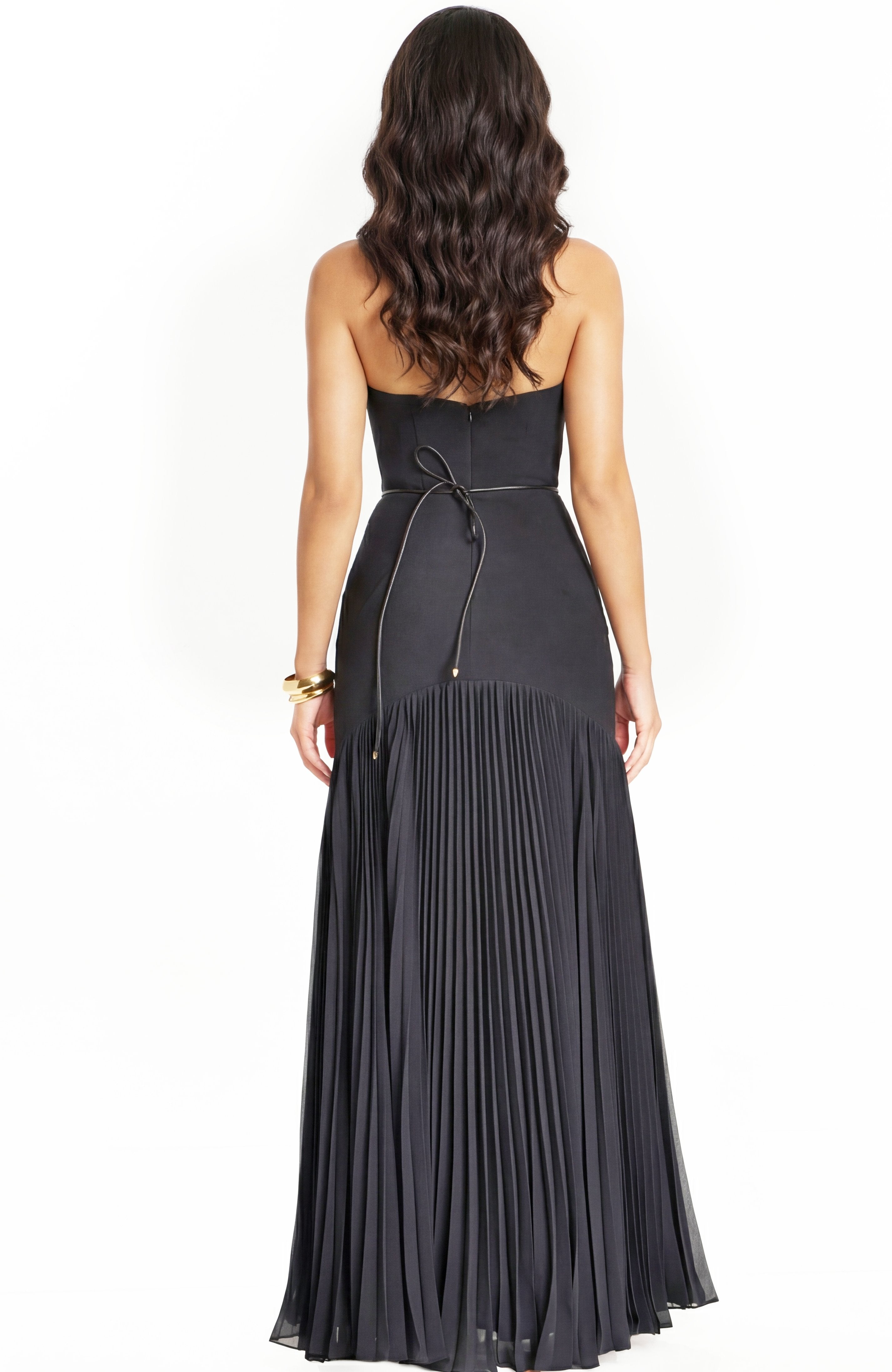 Jovani -47000 Satin Strapless A-line Chiffon Gown