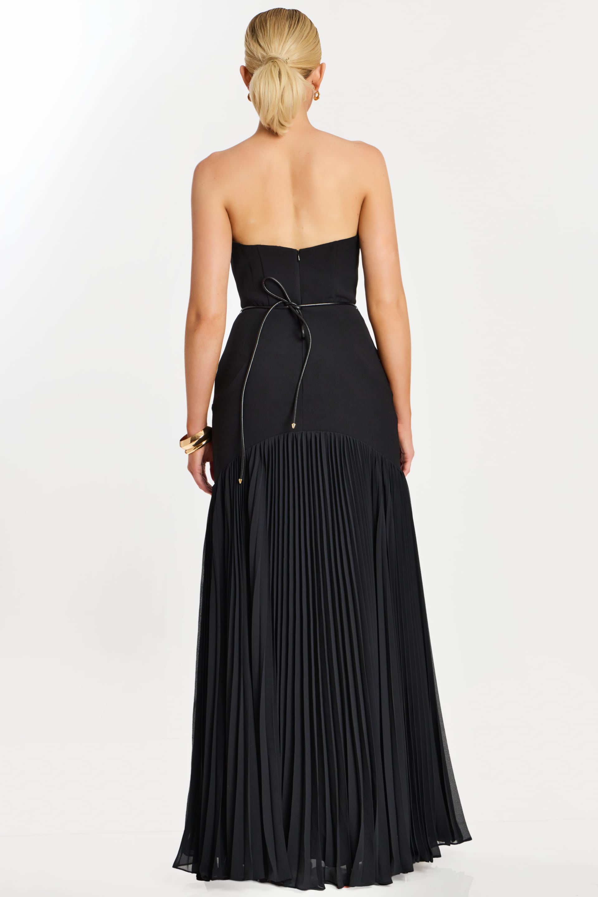 Jovani -47000 Satin Strapless A-line Chiffon Gown