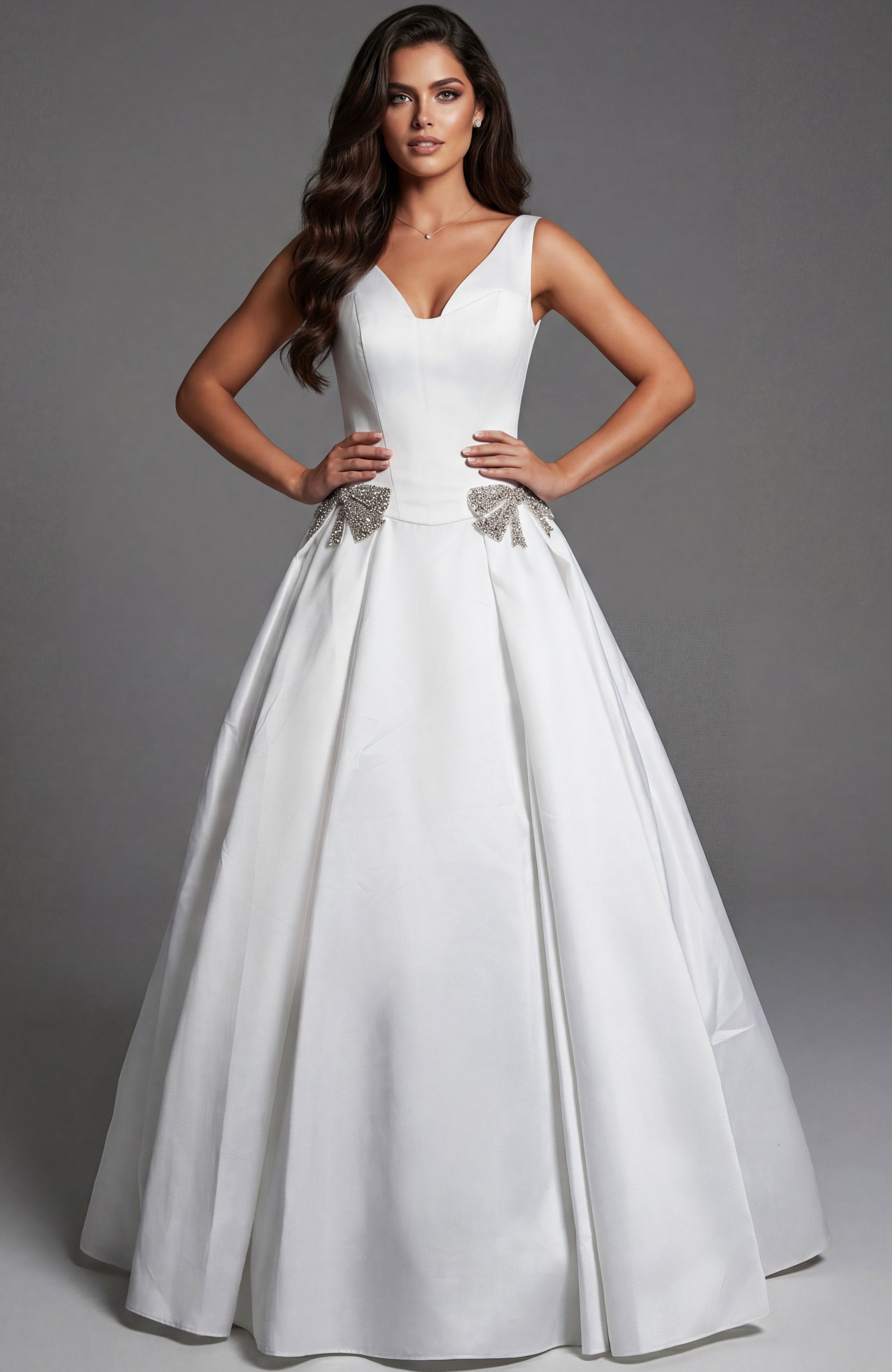 Jovani -47096 Long Satin Strapless Scoop Ballgown