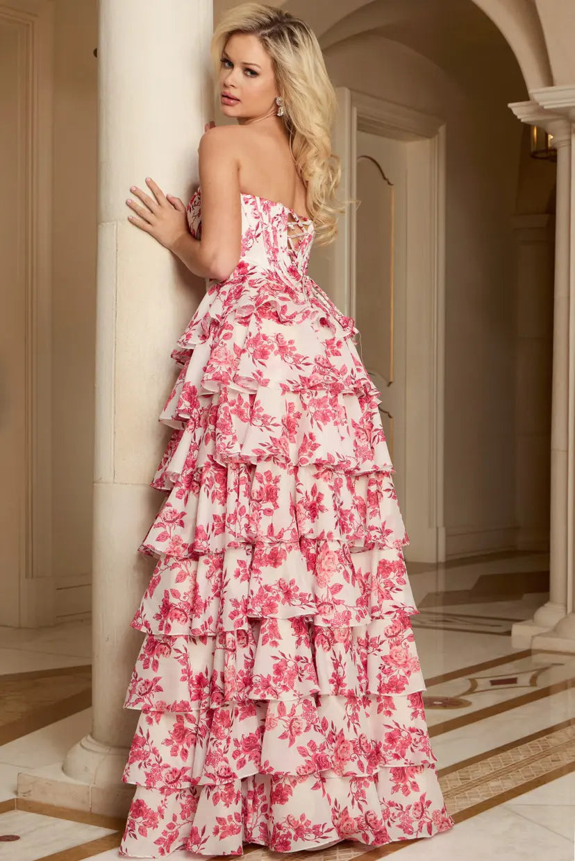 Jovani -47404 Floral Print Sweetheart Ballgown