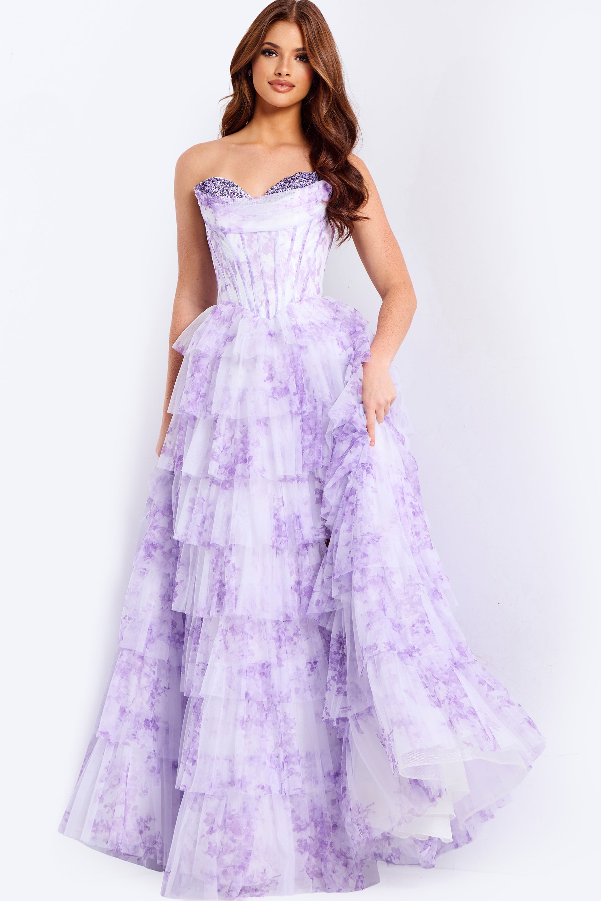 Jovani -47440B Beaded Sweetheart Tulle Ballgown