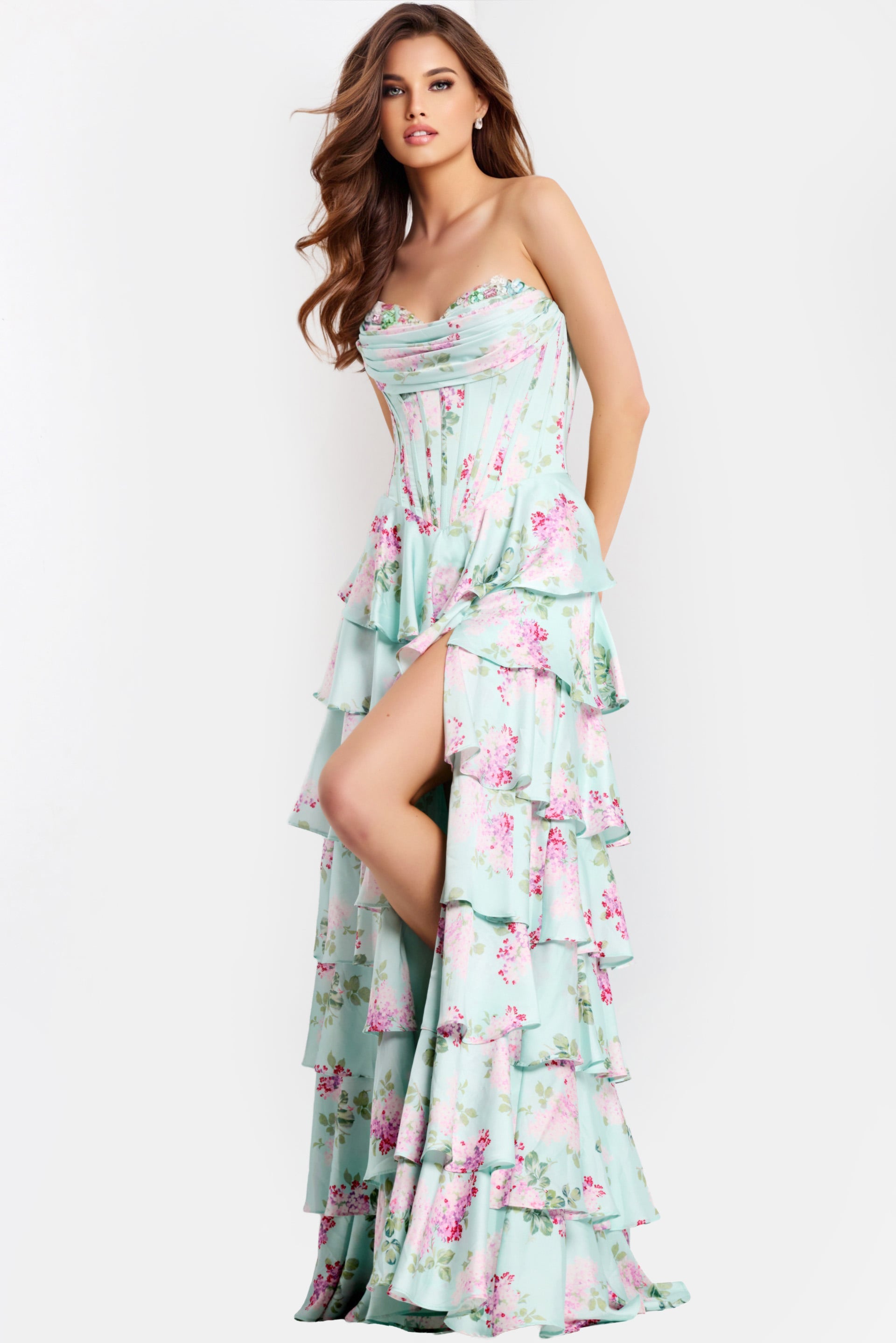 Jovani -47579 Strapless Sweetheart A-line Chiffon Gown