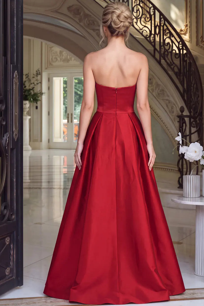 Jovani -47594 Strapless Satin Scoop Evening Ballgown