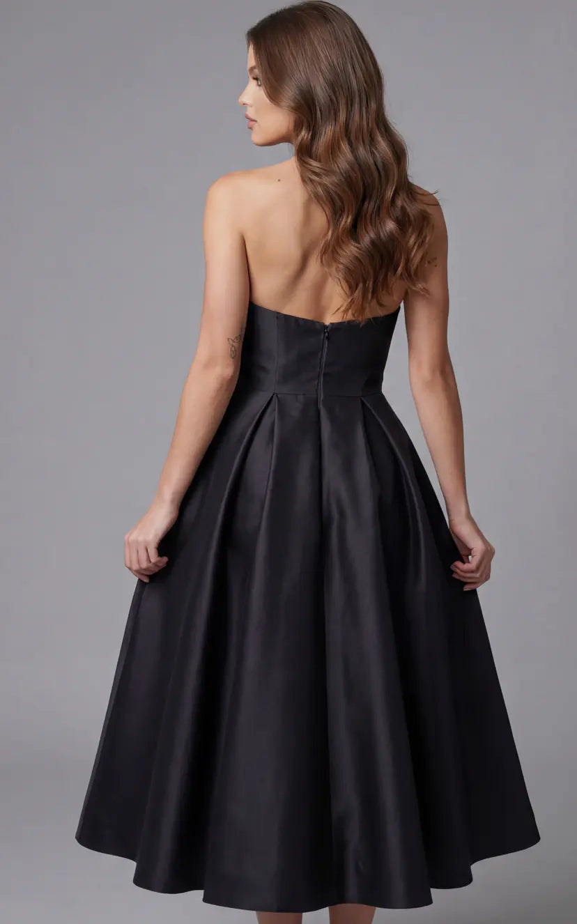 Jovani -47595B Satin Mikado Strapless A-line Gown