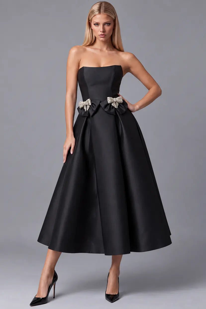 Jovani -47595B Satin Mikado Strapless A-line Gown