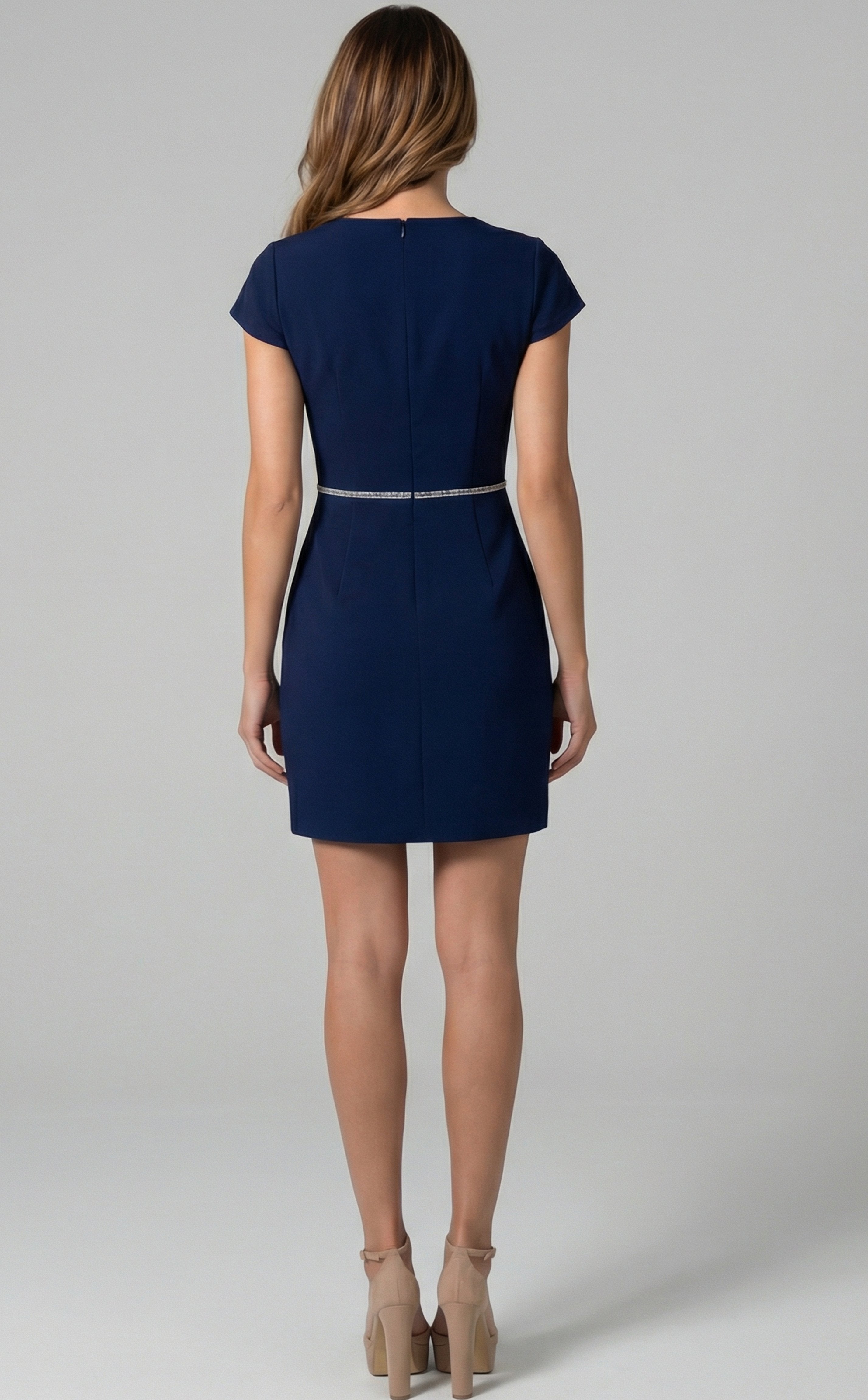 Jovani -47618 Embellished High Neck Sheath Dress