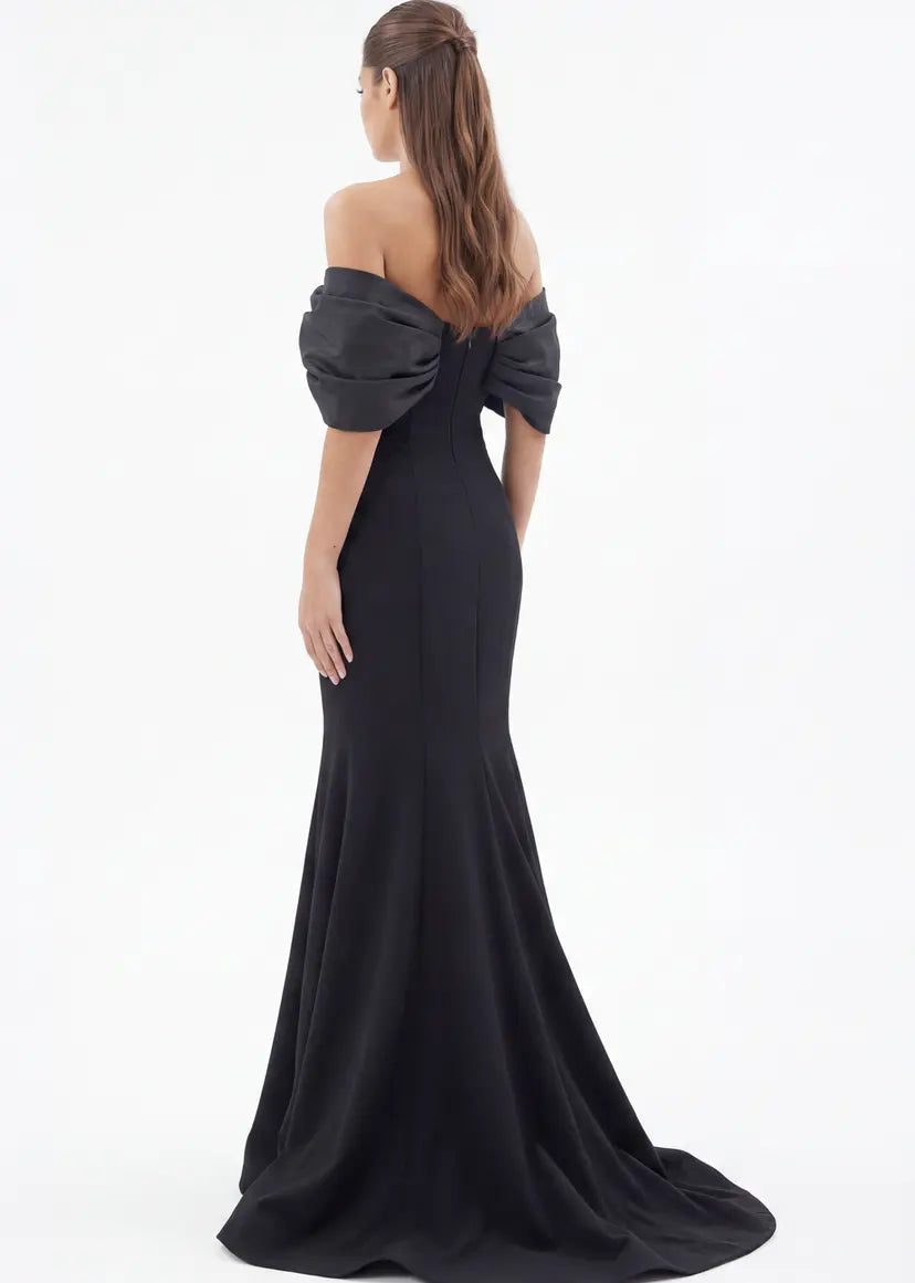 Jovani -47657 Dramatic Sleeve Mermaid Evening Gown