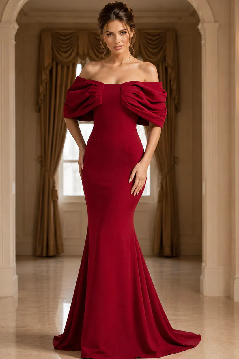 Jovani -47657 Dramatic Sleeve Mermaid Evening Gown
