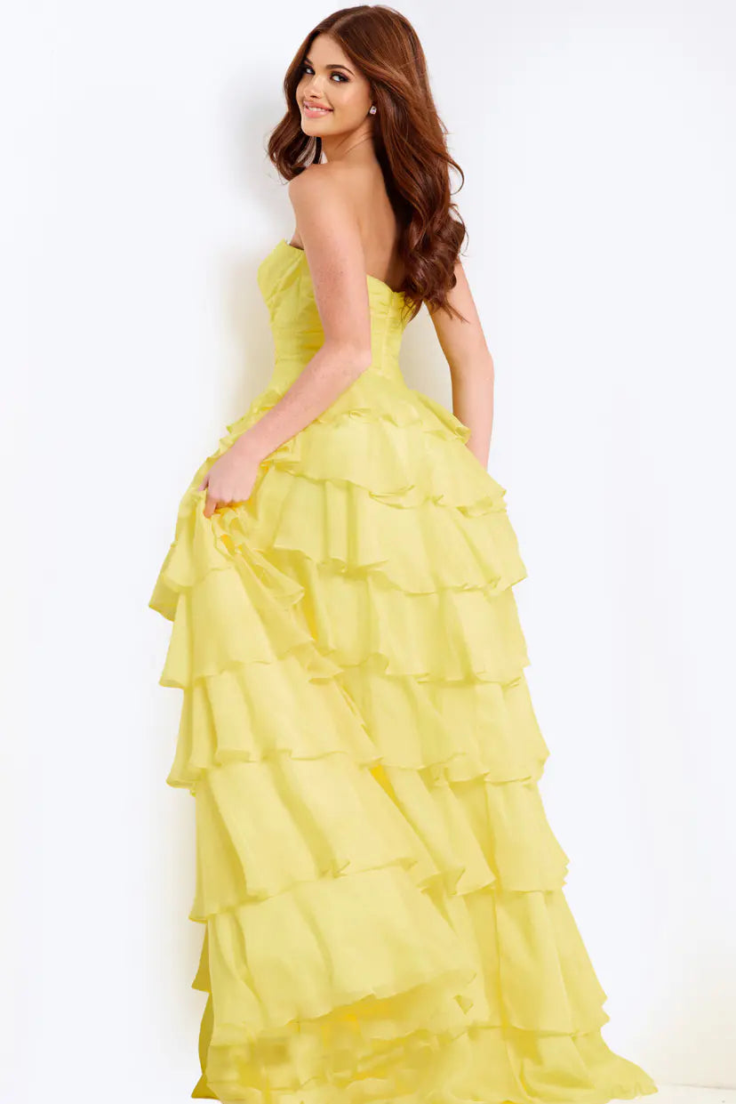 Jovani -47743 Strapless Sweetheart Organza A-Line Gown