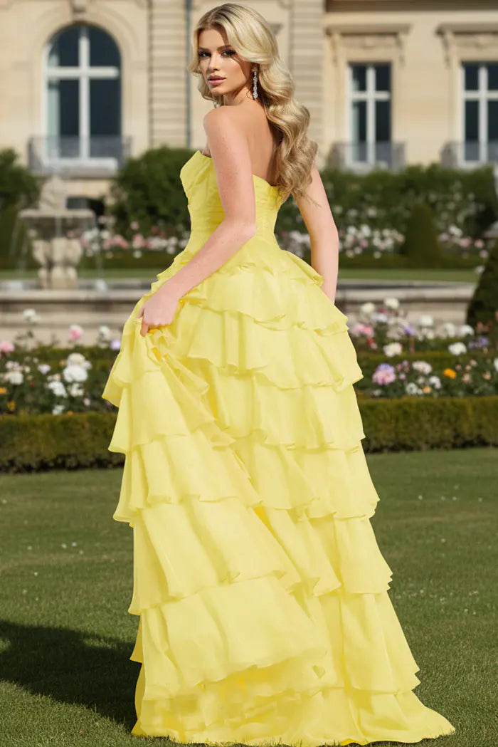 Jovani -47743 Strapless Sweetheart Organza A-Line Gown